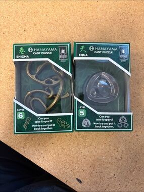 Hanayama Metal Brain Teaser Puzzle set of 2 Enigma & Equa